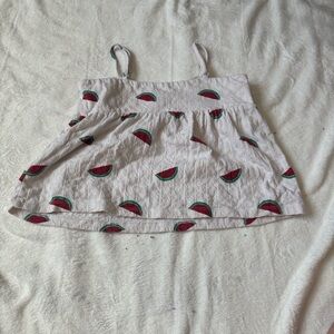 Old Navy White Tank Top with Pink and Green Watermelon Print